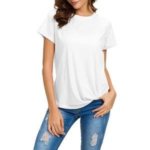KAREN SCOTT Women's Size Medium White Short Sleeve Basic Tee Shirt